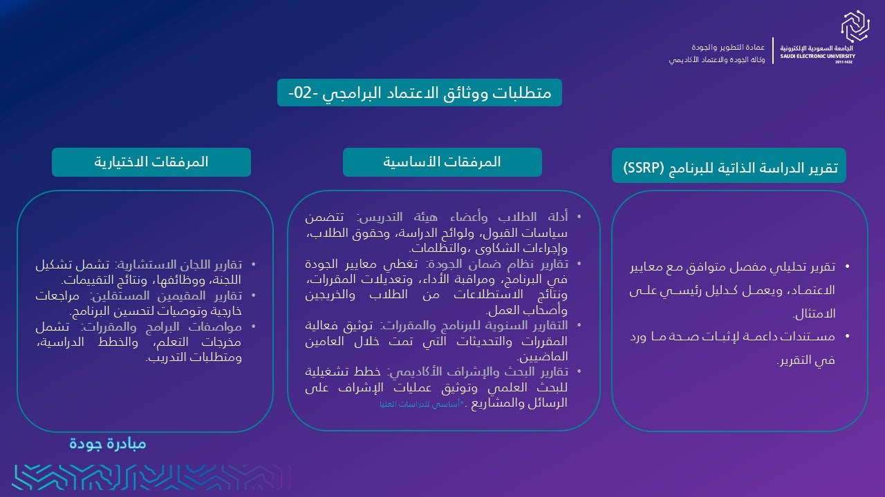 متطلبات ووثائق الاعتماد البرامجي 02